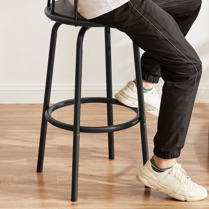 Javlergo Set of 2 360° Swivel Bar Stools with Fan-Shaped Backrest 330lbs Heavy Duty Bar Stools for Kitchen Breakfast Nook