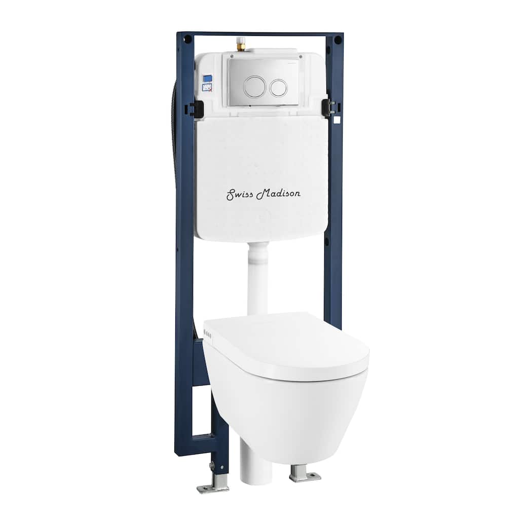 Hugo Smart Wall-Hung Toilet With Bidet Bundle (Sm-St080, Sm-Wcb02) - 23.86" x 15.67" x 17.13"