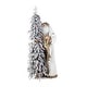 preview thumbnail 6 of 12, Glitzhome 4ft Oversized Woodland Santa with 5ft Pre-Lit Flocked Artificial Christmas Tree