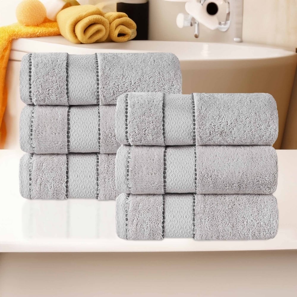 Superior Niles Cotton Ultra-Plush Absorbent Hand Towels, Set of 6
