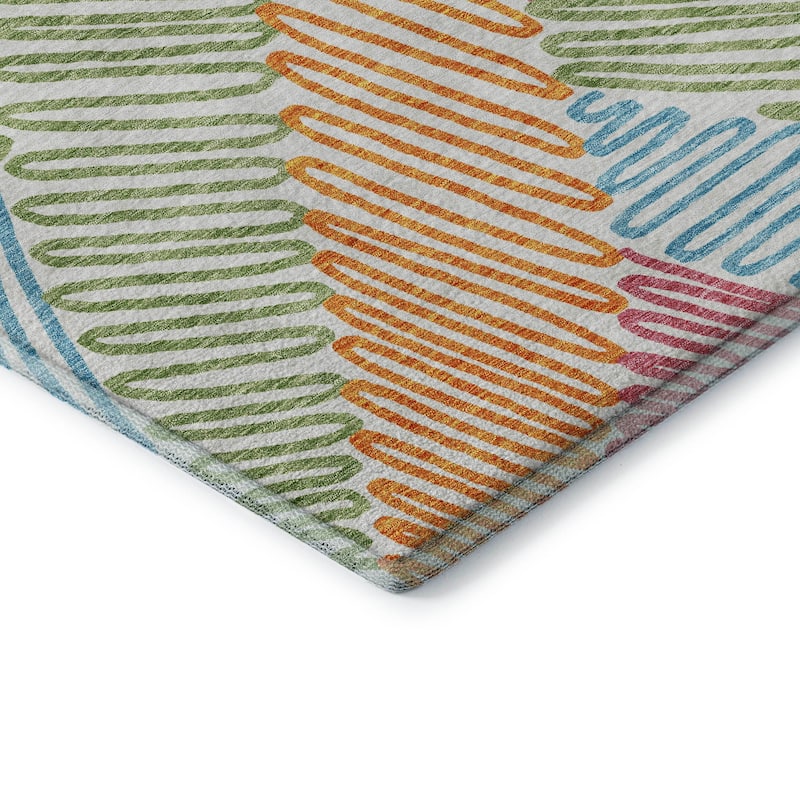 Premium Washable Super Soft Contemporary Leaf Mayfield Rug