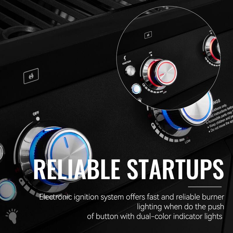 Royal Gourmet GEA5001H 5-Burner Gas Grill, With Infrared Side Burner