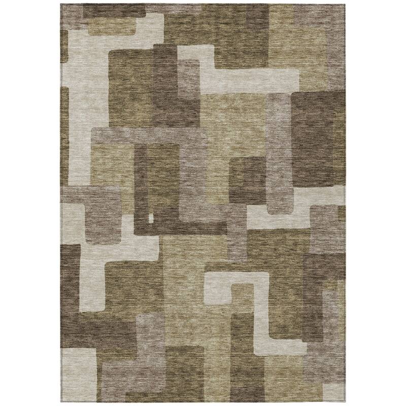 HomeRoots Abstract Transitional Rectangle Outdoor Rug