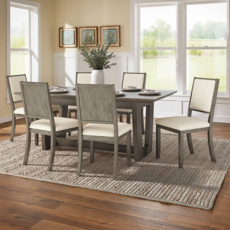 Harstad 72" Rectangular Dining Set with Boucle Fabric Chairs by iNSPIRE Q Modern