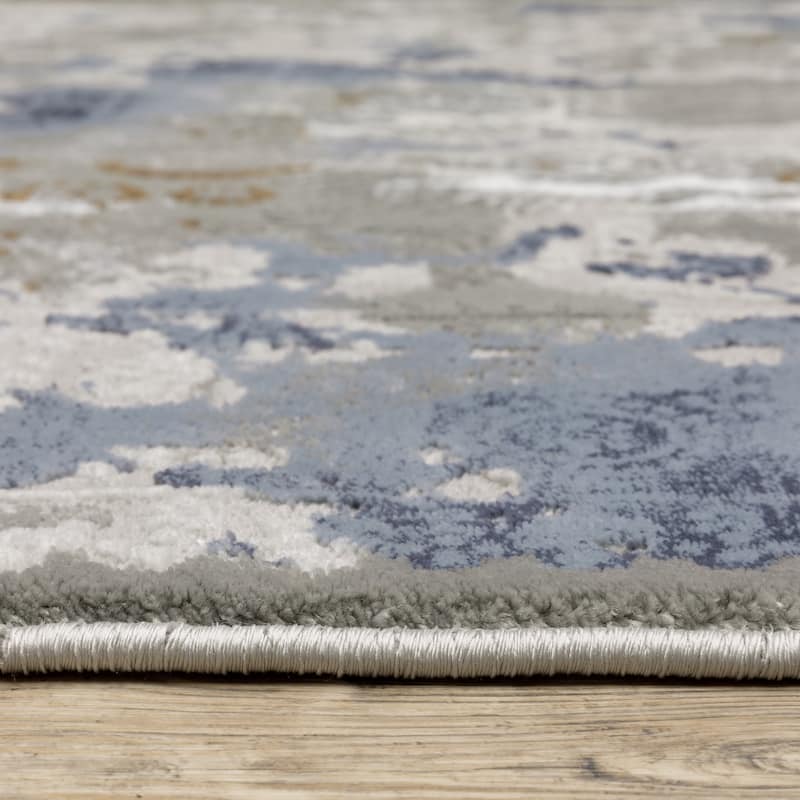 Style Haven Emery Contemporary Abstract Grey/ Blue Mixed-Pile Area Rug