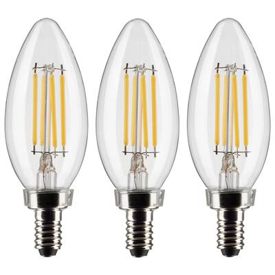 4 Watt B11 LED - Clear - Candelabra base - 90 CRI - 2700K - 120 Volt - 3-Pack