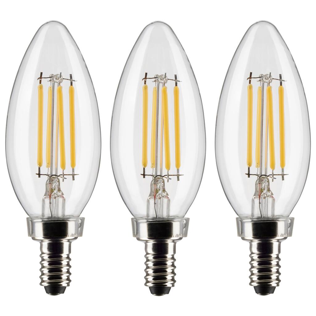 4 Watt B11 LED - Clear - Candelabra base - 90 CRI - 2700K - 120 Volt - 3-Pack