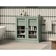 preview thumbnail 22 of 47, Palace Imports 100% Solid Wood Short Clear Glass Bathroom Storage Cabinet with 2 Drawers, 32" W x 35.75" H Sage