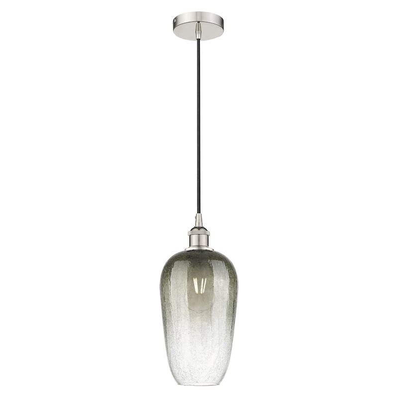 Innovations Lighting Endless Possibilities Edison - Brookhaven Flute - 1 Light 7" Cord Hung Mini Pendant - Slate/Polished Nickel