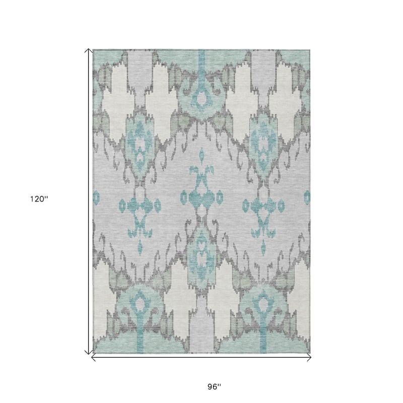 HomeRoots Ikat Transitional Rectangle Outdoor Rug