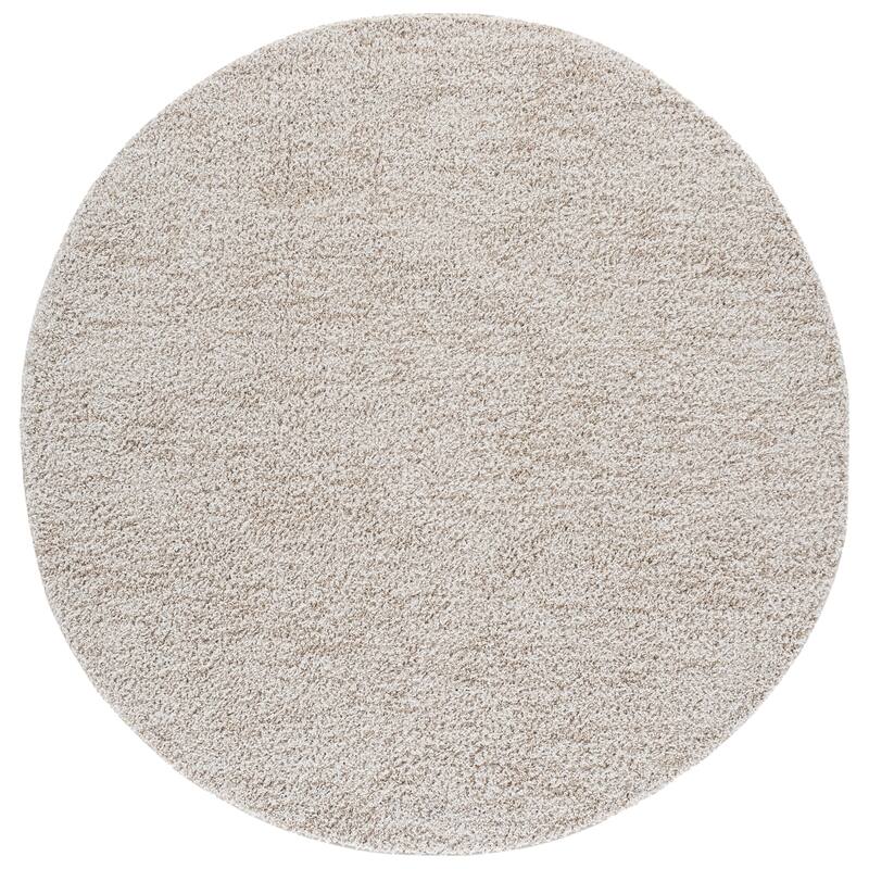 SAFAVIEH Everett Shag Rovena 1-inch Thick Rug - 6'7" Round - Ivory