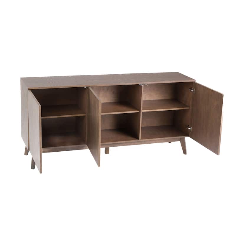 Cid Estele Sideboard Buffet Server Cabinet, 3 Door, Wenge Brown Wood 71 Inch