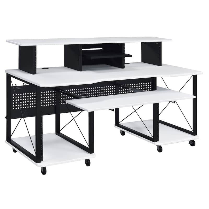 Grandal Music Desk with Earphone Rack and Keyboard Tray