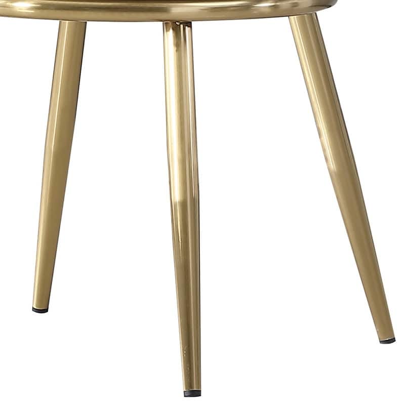 Modern PU Leather Dining Chairs with Gold Metal Legs (Set of 2)