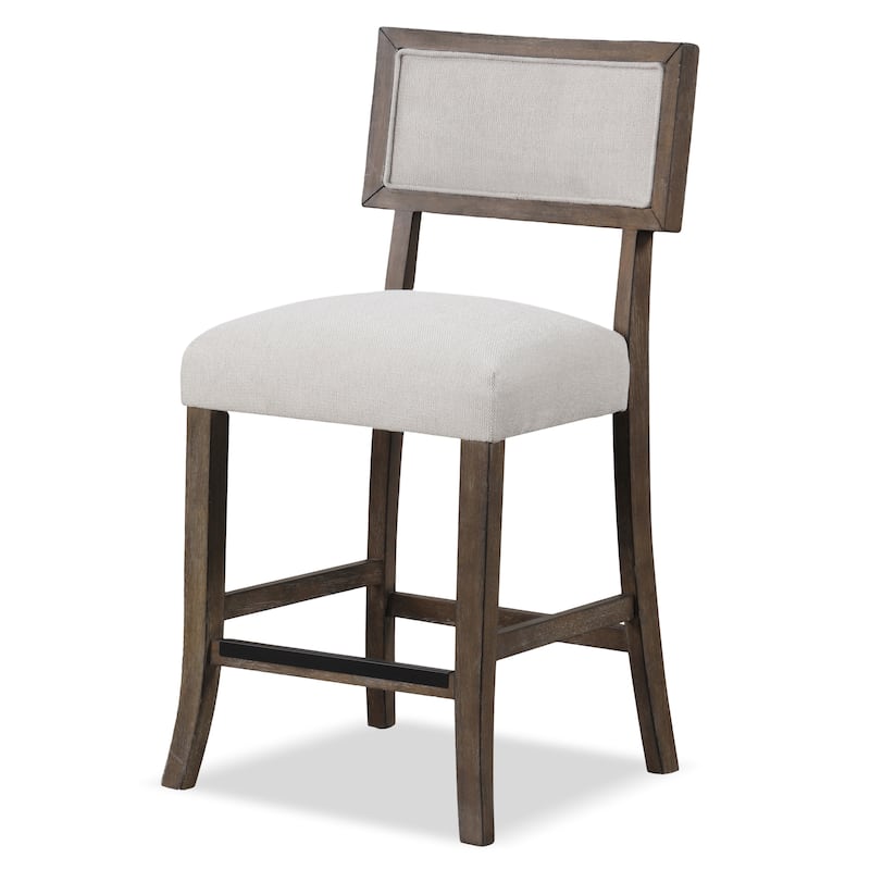Furniture of America Evangeline Modern Dark Walnut Solid Wood Counter Height Chairs (Set of 2)
