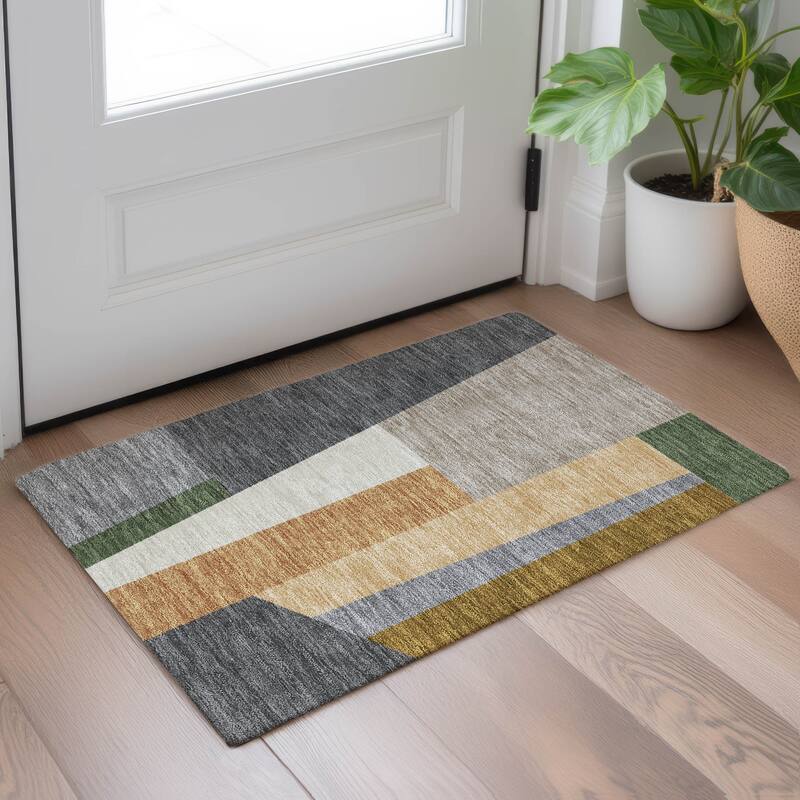 Machine Washable Indoor/ Outdoor Contemporary Jolie Chantille Rug
