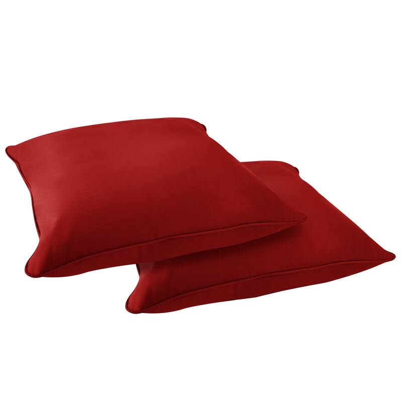 Sorra Home Sunbrella Outdoor Corded Floor Pillow Set of 2 - Canvas Jockey Red