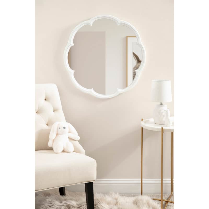 Kate and Laurel Maren Scalloped Wall Mirror - 26" Diameter