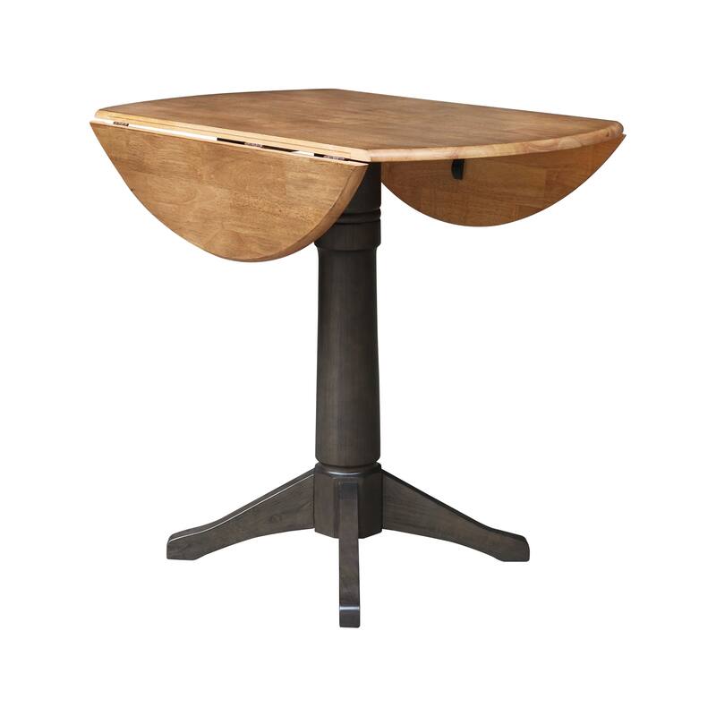 42 in. Round Top Dual Drop Leaf Pedestal Dining Table