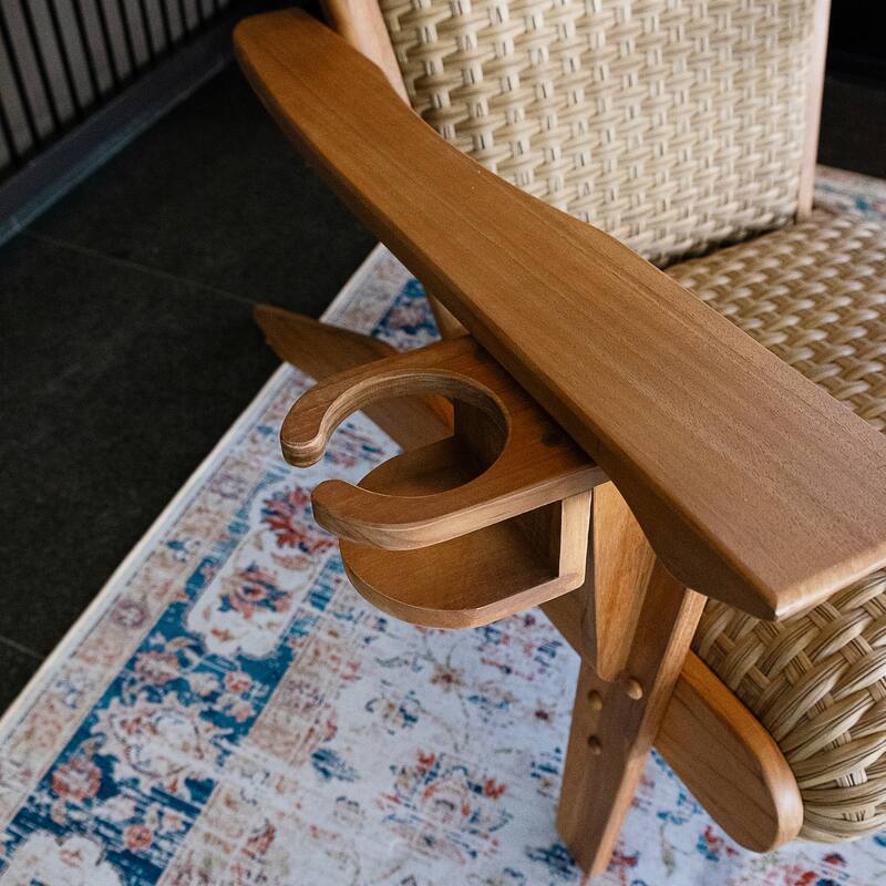 Cambridge Casual Camden Teak Outdoor Adirondack Chairs with Padded Woven Seat