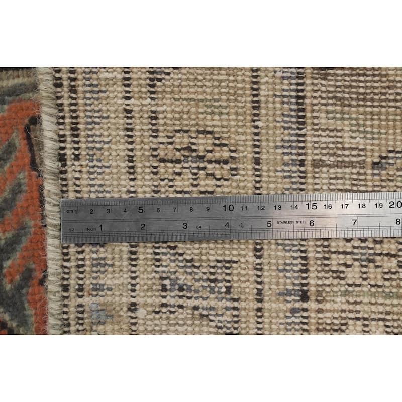 Hand Knotted Oriental 100% Wool Carpet Traditional Floral Oranges & Rust Tabriz Area Rug - 12' 8'' X 9' 7''