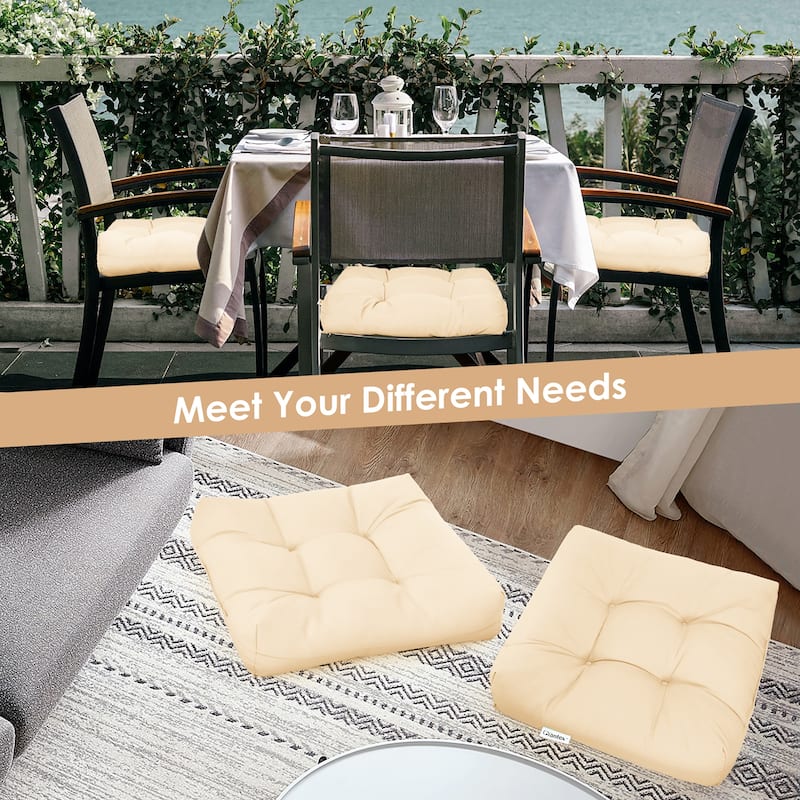 Costway 2 PCS 21'' x 21'' Patio Chair Seat Cushion Pads Indoor/Outdoor
