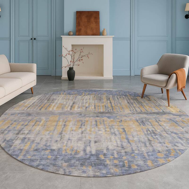 Machine Washable Indoor/ Outdoor Modern Ombre Chantille Rug