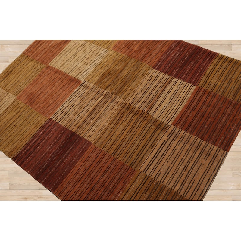 Hand Knotted Michaelian & Kohlberg Rust Tibetan 100% Wool Area Rug - 4' 2'' x 5' 3''