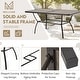 preview thumbnail 31 of 41, EROMMY Outdoor Dining Set, Swivel Rocking Chairs, Rectangular Table w Umbrella Hole, Patio Furniture Set for Backyard