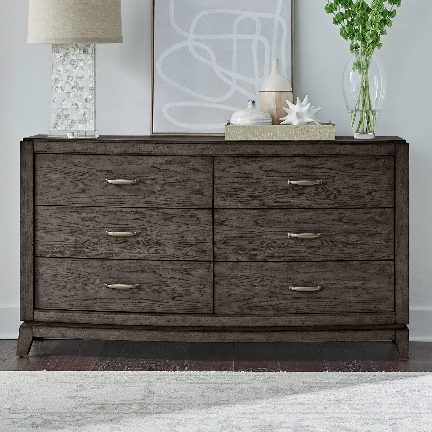 Liberty Furniture Avalon Bedroom 6 Drawer Dresser Coffee Bean