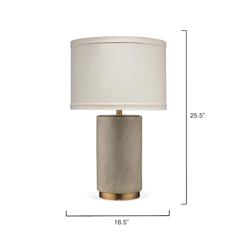Jamie Young Mortar Cement Table Lamp with Linen Shade