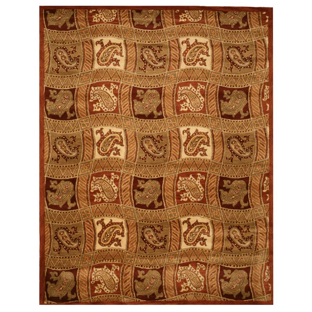 Red Transitional Oriental Fazel Area Rug - 7' 9 x 9' 9