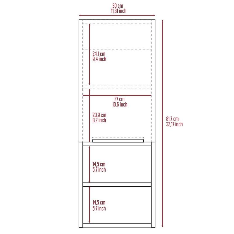 Medicine Cabinet with Single Door, Two Interior Shelves, and Two External Shelves