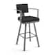Option Charcoal Black Faux Leather / Glossy Grey Metal