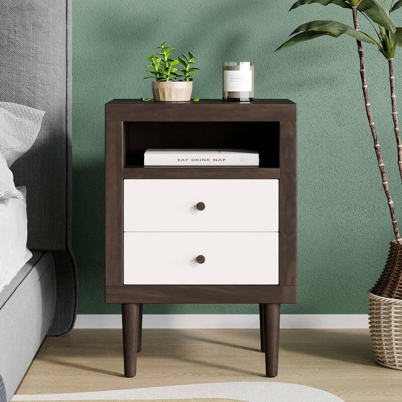 18.65'' L Modern 2-Drawer Nightstand by Christopher Knight Home