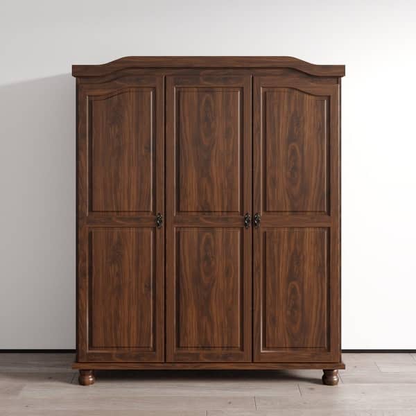 slide 2 of 17, Bastian Solid Wood Wardrobe Mocha