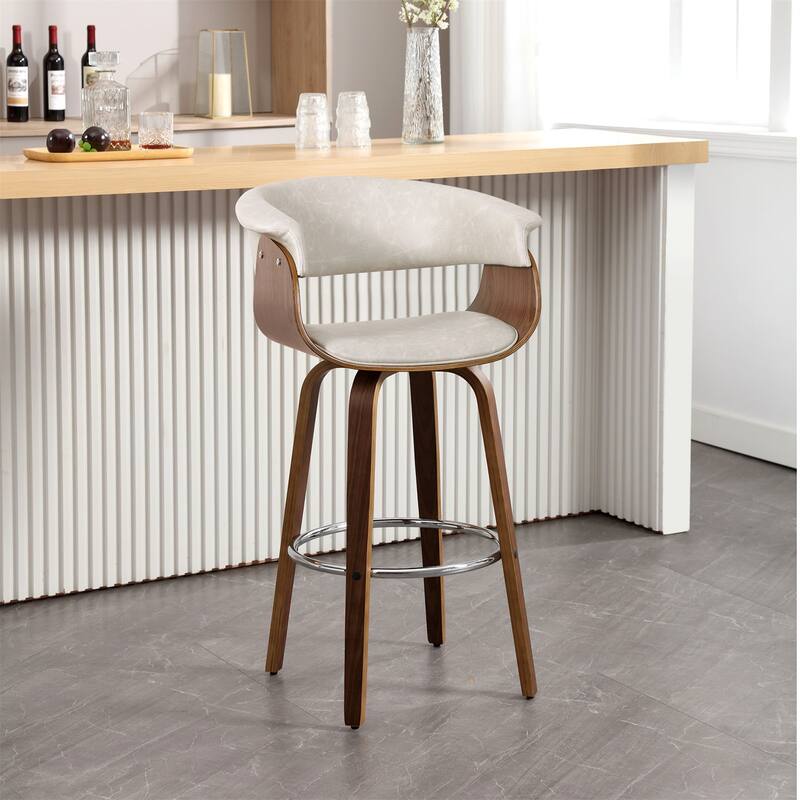 Modern Swivel Bar Stools Upholstered Counter Height Stools, Set of 2