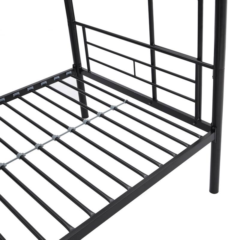 Twin Over Twin Metal Bunk Bed Black