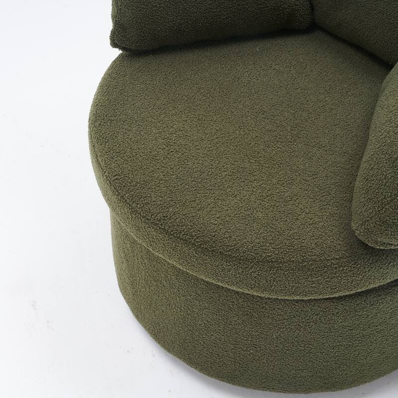 Modern Swivel Storage Chair With Back Cushion For Living Room