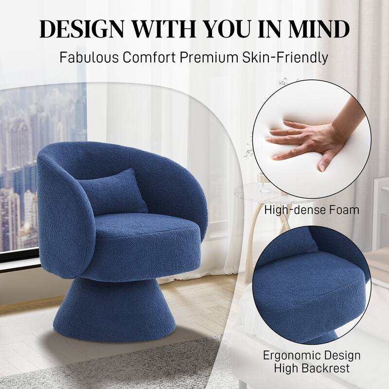 Ouyessir 360 Degree Swivel Cuddle Barrel Sofa Chairs