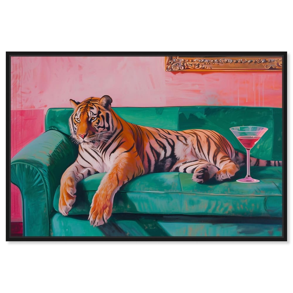 Lounging Tiger Canvas by Art Remedy