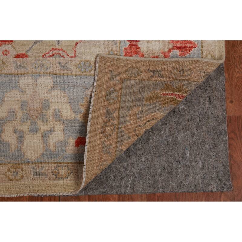 Hand Knotted Oriental 100% Wool Carpet Transitional All-Over Beige & Ivories Oushak Area Rug - 9' 10'' X 7' 9''