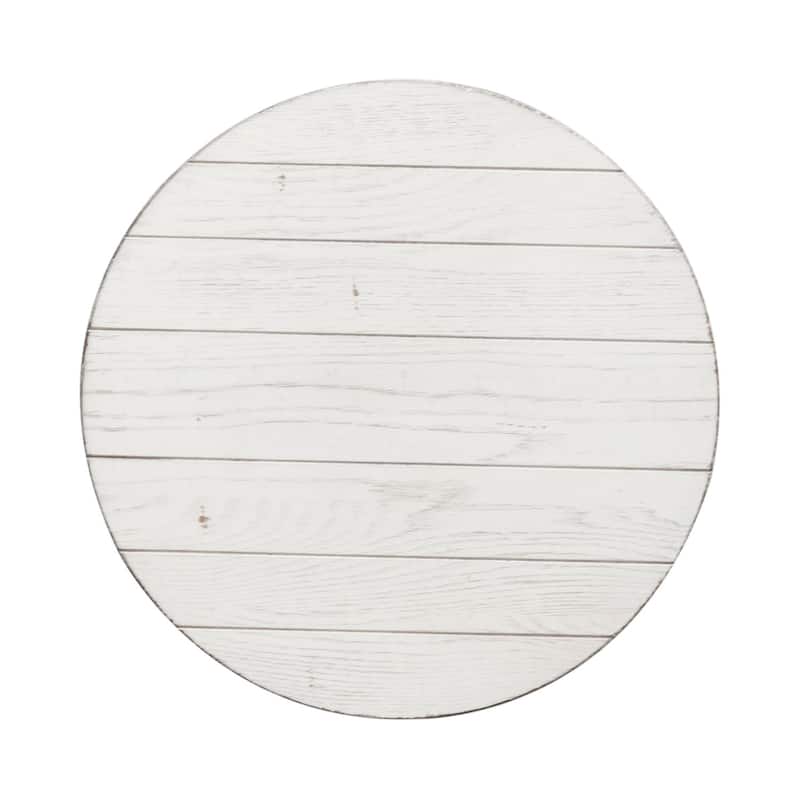 Modern Farmhouse Flea Market White Splay Leg Round End Table