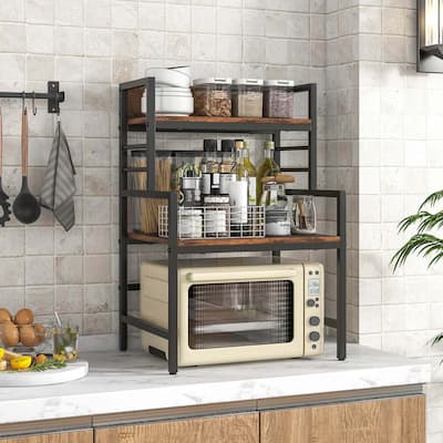 3-Tier Microwave Stand Space-Saving Rack Countertop Organizer Stand