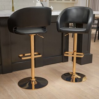 Modern Upholstered Adjustable-Height Barstools (Set of 2)