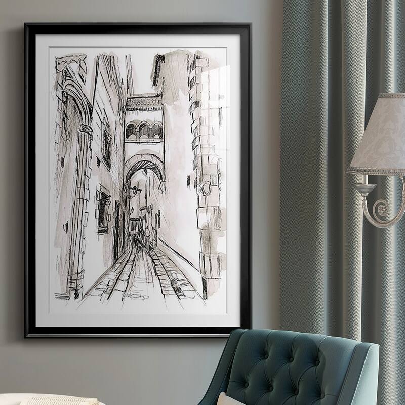 Europe Street Sketches II Premium Framed Print - Ready to Hang