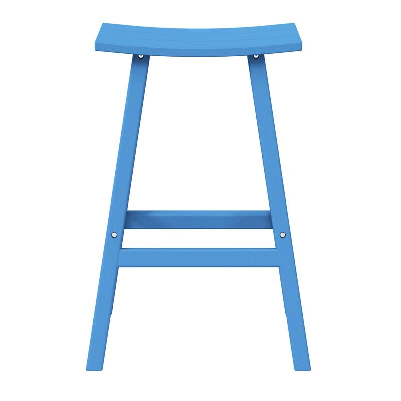 Laguna Hdpe All Weather Outdoor Patio 29" Saddle Seat Bar Stool - Pacific Blue