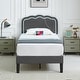 preview thumbnail 15 of 17, VECELO Upholstered Platform Kids Bed Frame with Headboard & LED Lights,Twin Size Bed Set of 2