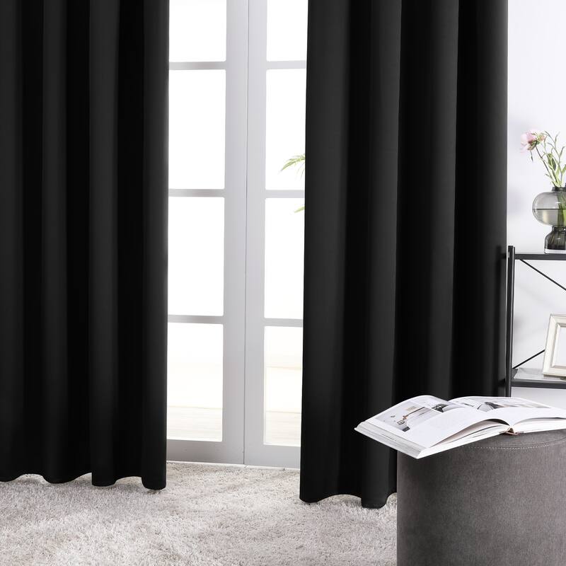 Deconovo Solid Rod Pocket Curtain Panel Pair (2 Panel)