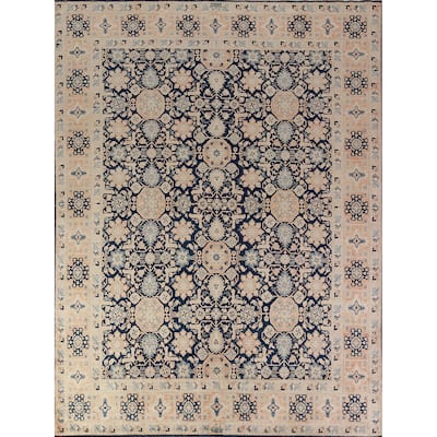 Vegetable Dye Blue Ziegler Oriental Area Rug Hand-Knotted Wool Carpet - 8'1"x 10'1"